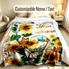 Butterfly Theme Soft Blanket Personalized Custom Name Text Print Warm Blanket Home Sofa Bedroom Decor