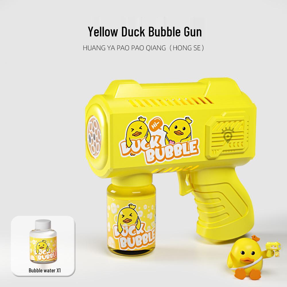 Little Yellow Duck Handheld Automatic Bubble Machine - Electric Light-Up Toy for Kids