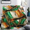 1Pc St.Patrick's Day Print Flannel Blanket, High quality Comfortable for All Seasons, Home Decor, Warmth and Comfort, Perfect for Christmas Gifts W69