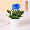 Artificial Potted Rose Desktop Faux Rose Bonsai Reusable Artificial Rose in Flower Pot for Home Office Decor Photography Prop