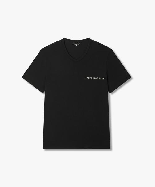 [Emporio Armani Underwear] Men s V-Neck Stretch Lounge T-Shirt 0816135008 [Shipped from Korea] 100% Authentic Black - S