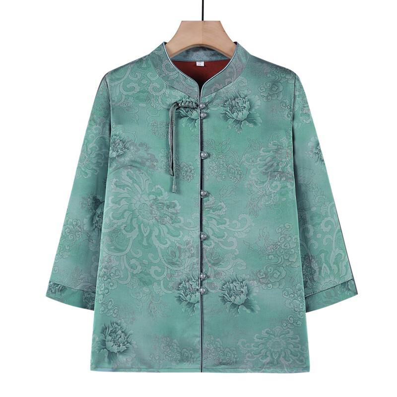 Women's Chinese Style Disc Button Seven-Sleeve Shirt