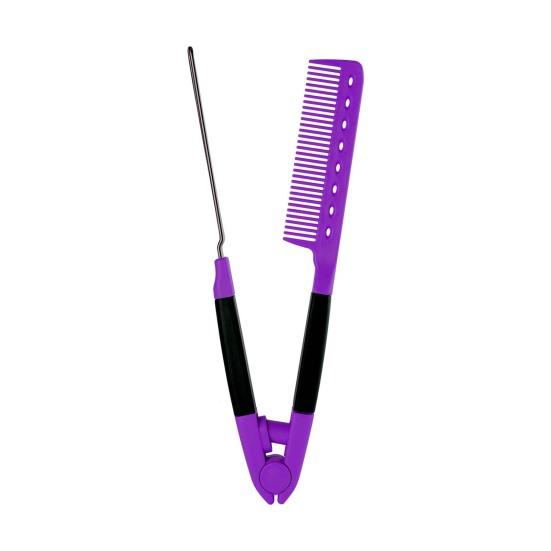 Styling Comb Gentle Edges Carbon Salon Grip Pevný kartáč na vlasy ve tvaru V pro