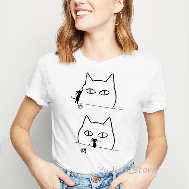 Buy Funny Cat Graffiti T Shirts Women 