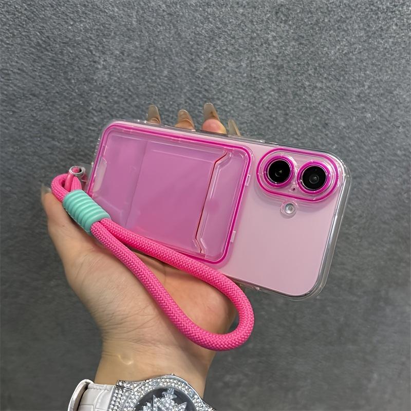 2026 Model X4553 Transparent Jelly Card Phone Case with Short Lanyard for Cross-Border E-commerce