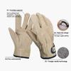1 Pair Cooking Mitts Cowhide Leather Barbecue Gloves Thicken Heat Resistant Work Gloves Durable Anti Slip Cooking Oven Mitts BBQ