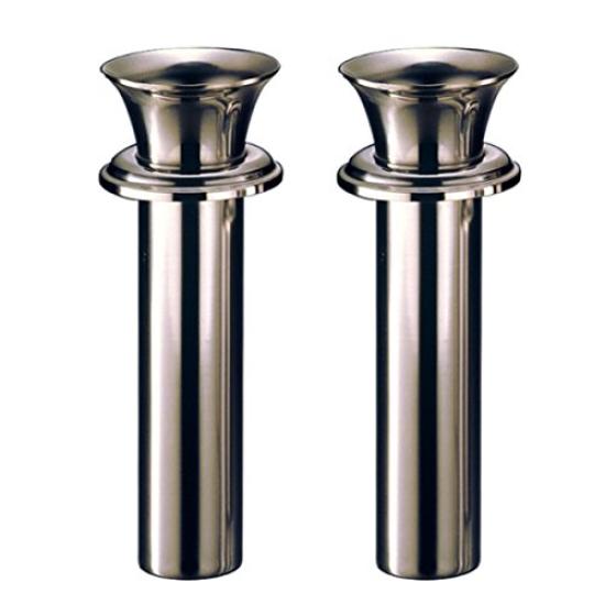 

High-quality stainless steel grave vase with brim, 48mm diameter, set of 2 [W-48] (Extra Large)