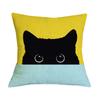 Creative Black Cat Pattern Cotton Linen Cushion Cover Animal Printed Pillow Case For Home Sofa Car Decor Pillowcase 45X45Cm