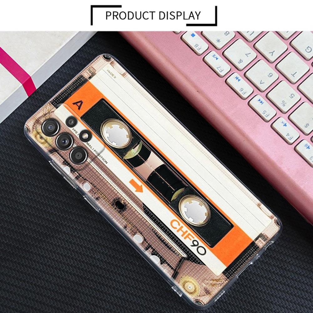 Music Cassette Tape Video Camera Case For Samsung Galaxy A55 A35 A06 A52 5G A53 A72 A53 A15 A51 A33 A32 A41 A22 A23 Phone Cover