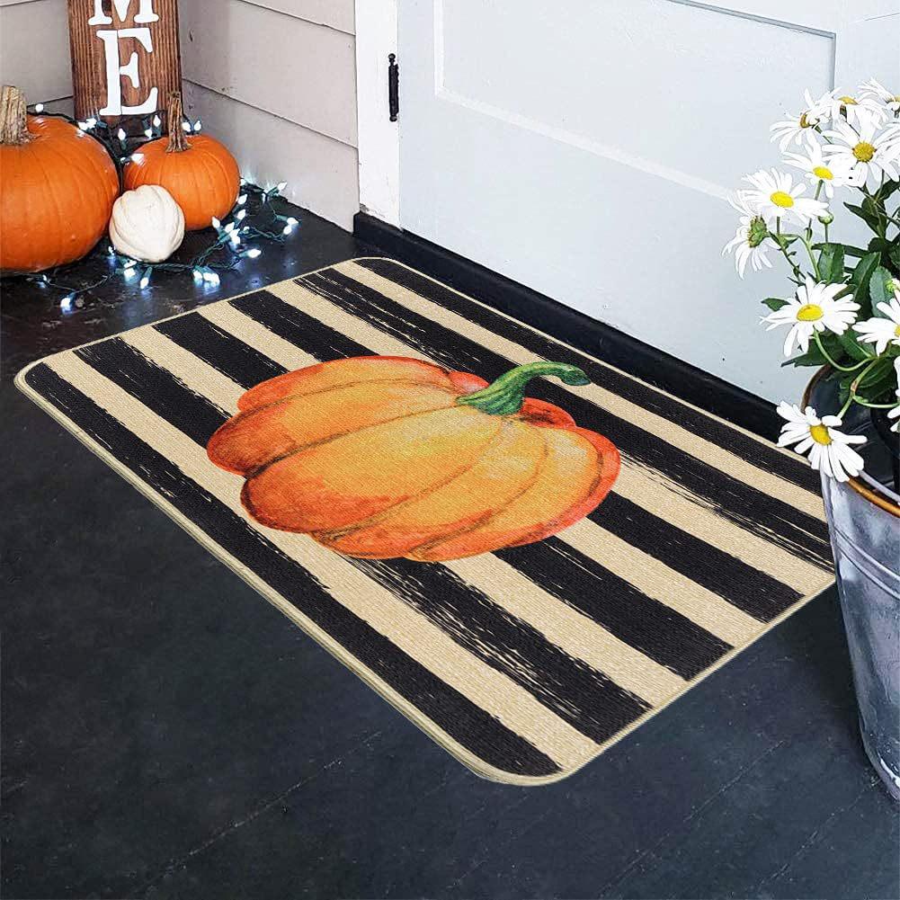 Halloween Kürbis Saugfähige Fußmatte für Außen- und Inneneingänge