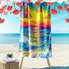 Colorful Sunset Over Ocean Waves Beach Towel Quick-drying for Travel Outdoor Sports Jogging Beach and Swimming