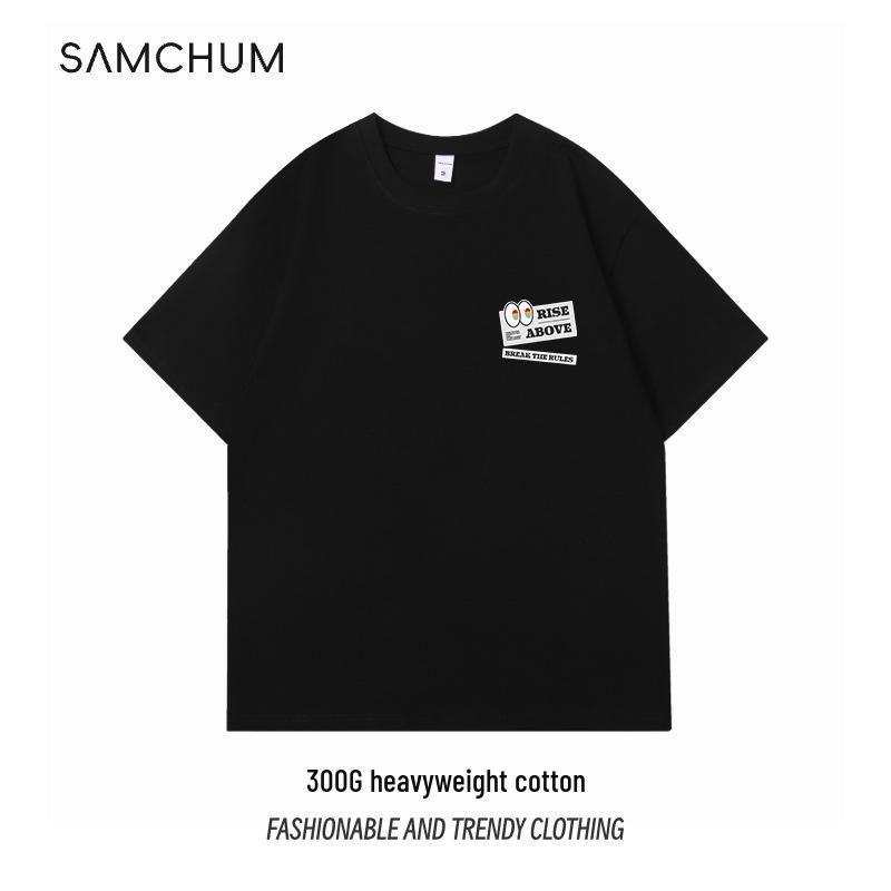 Американская уличная футболка из 100 хлопка двойной пряжи свободного кроя с круглым вырезом и короткими рукавами XXXL 2549₽