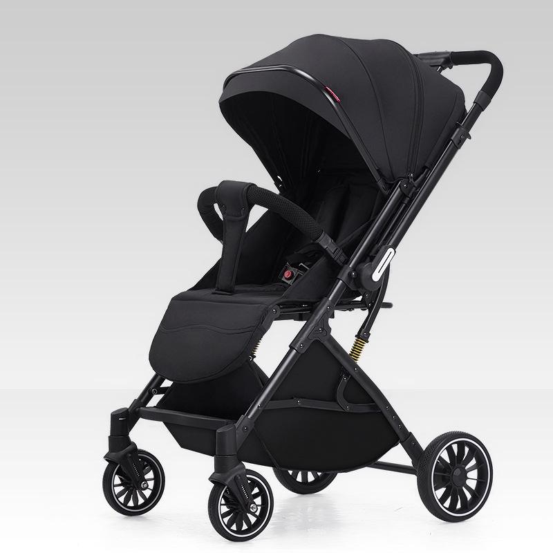Lightweight Two-Way High Landscape Baby Stroller: Sit & Recline, One-Button Foldable Children's Pushchair.