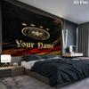 German Football Crest Custom Name Wall Tapestry Aesthetic Wall Hanging Printed Fabric Blanket Decorative Tapestries For Bedroom Living Room Home Decor