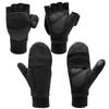 Warm Men Winter Fliptop Gloves Fingerless Convertible Cycling Photograph Mittens