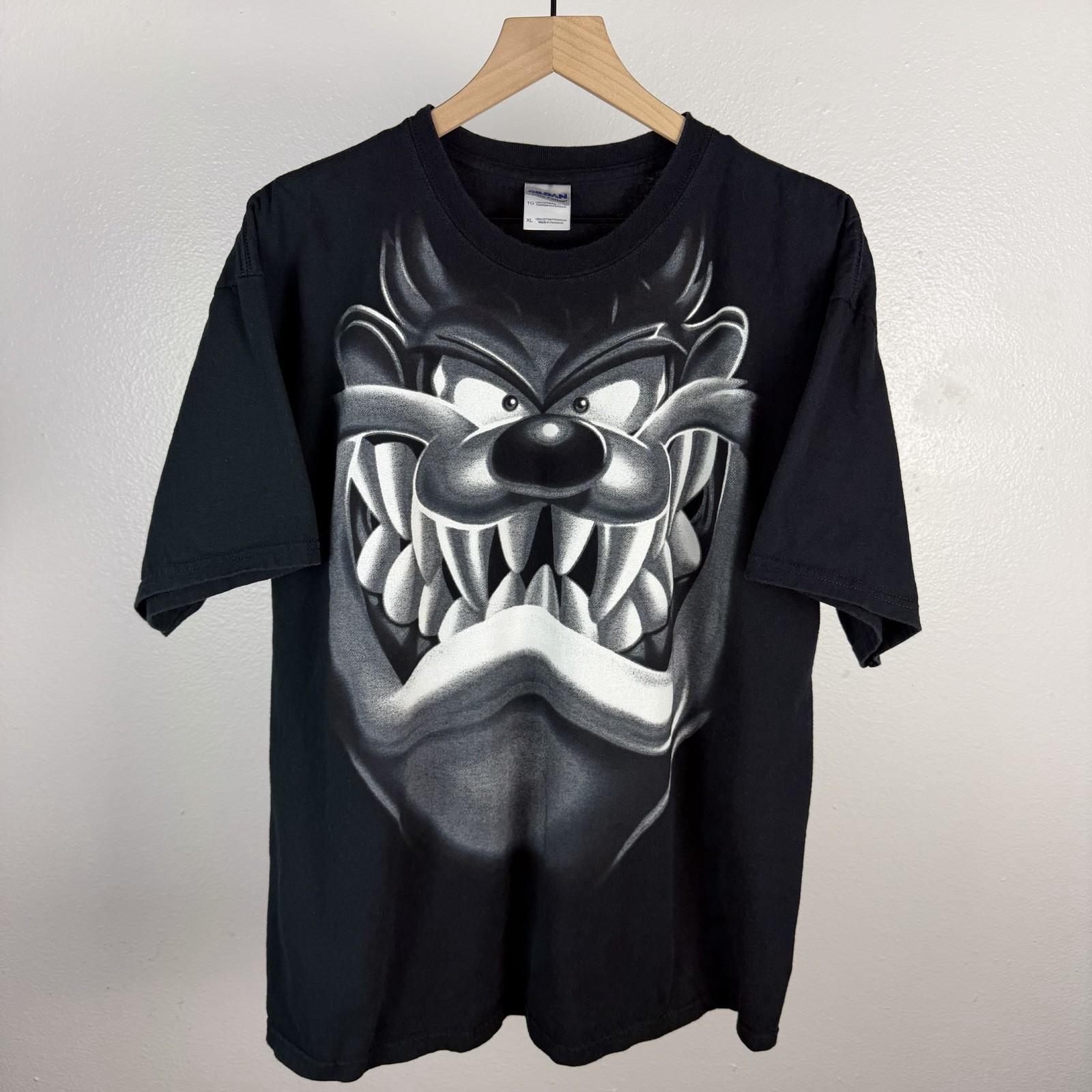 Y2k Looney Tunes Taz Big Face Tasmanian Devil Graphic T Shirt Vintage Size XL Unisex T-Shirt L