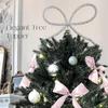 9.8" Rhinestone Bow Tree Topper Gold/Silver Rhinestone Bow Tree Top Ornament for Xmas Holiday Wedding Birthday Party Decor