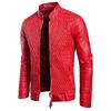 Men's Stand-Up Collar Zipper Leather Jacket - Solid Color, Casual European & American Style for Autumn/Winter 2023