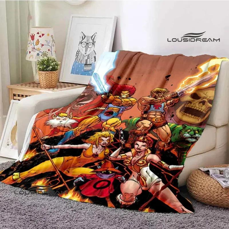 Coperta con stampa cartone animato Thundercats Coperta calda per bambini Coperta con flangia t Coperta da viaggio per la casa fodere per letto Regalo di compleanno