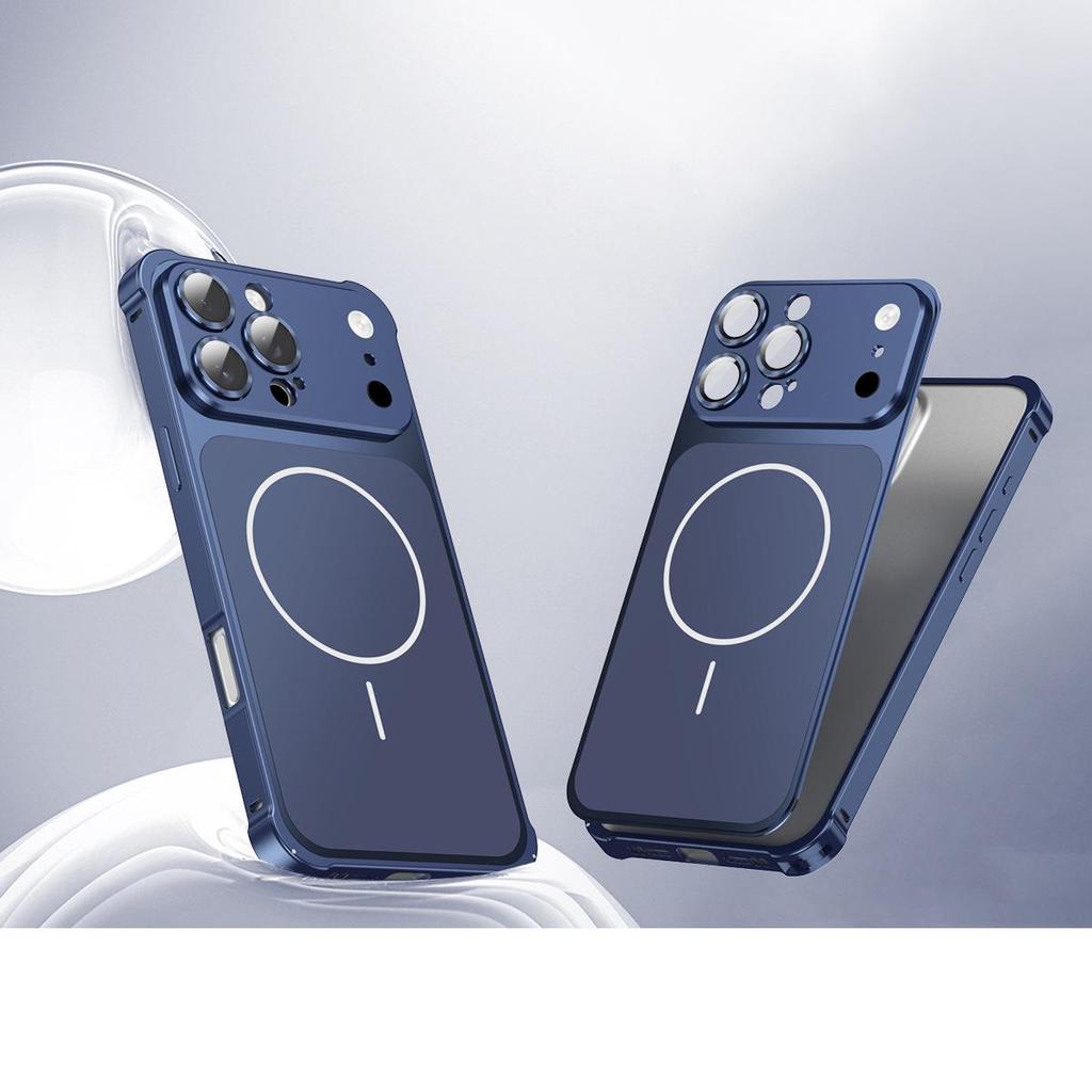 iPhone 16 Pro Max Metal Frame with Magnetic Adsorption & Lens Protection for iPhone 17
