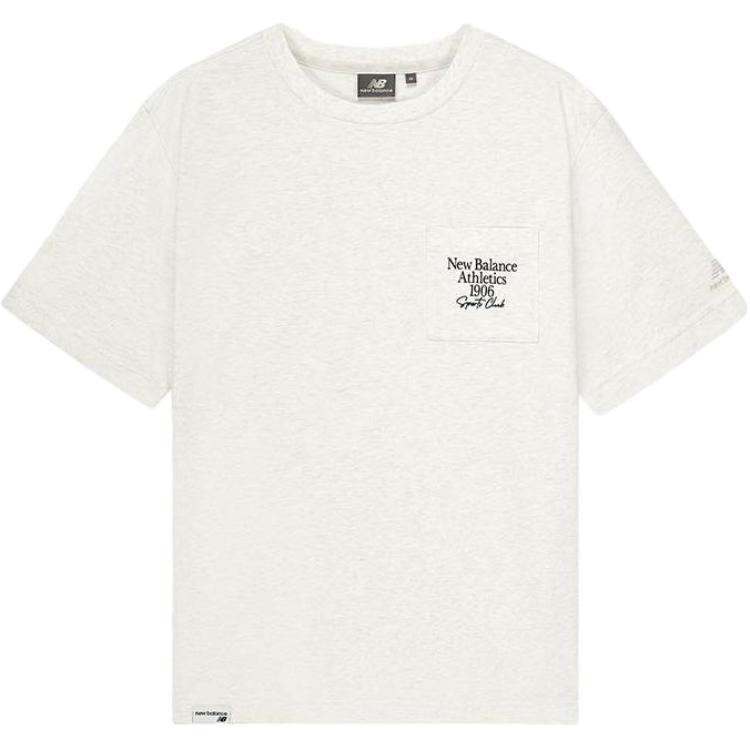 New Balance T Shirts Men s Gray Crew Neck Moderate Straight Fit 5ED25443-OA S