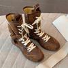 Autumn Women Biker Boots  Fashion  Buckle Strap Ladies Elegant Platform Short Booties Outside Casual Women'S Knight Boots