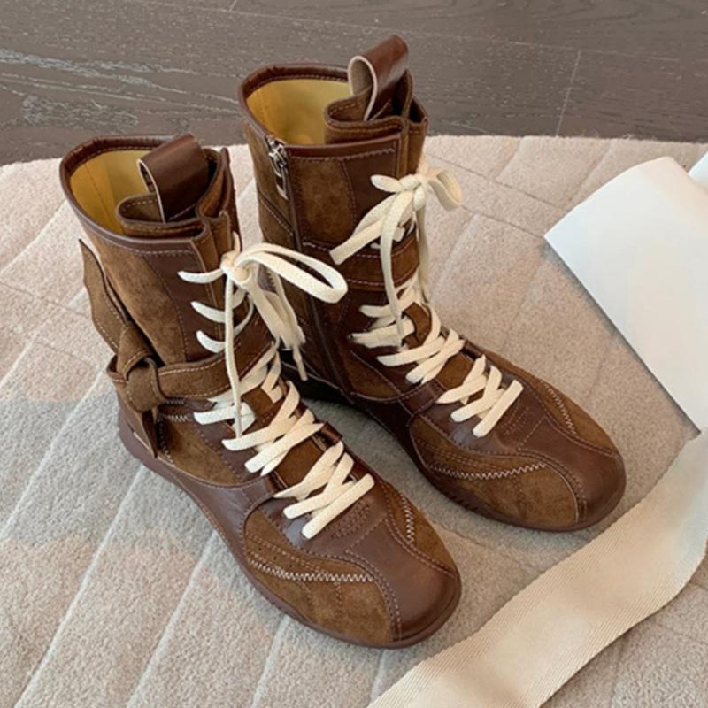 Autumn Women Biker Boots  Fashion  Buckle Strap Ladies Elegant Platform Short Booties Outside Casual Women'S Knight Boots