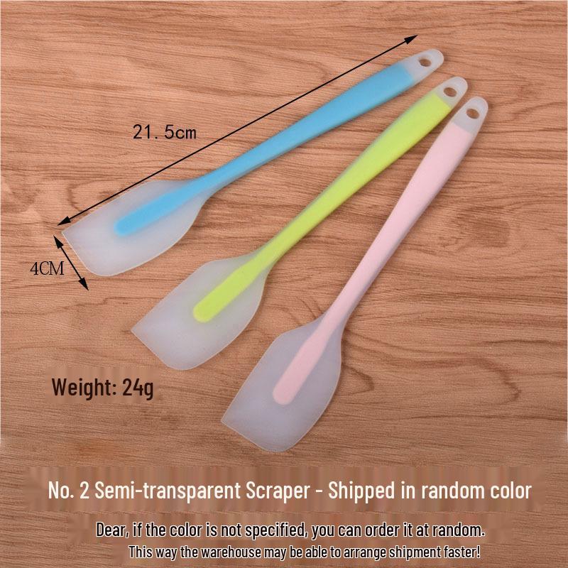 All-in-One Transparent Silicone Spatula for Mixing, Scraping, and Baking