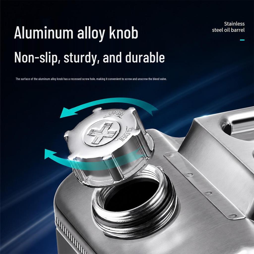 Thickened Portable Fuel Tank: 304 Stainless Steel Gasoline/Diesel Can - 30L, 20L, 10L Capacity