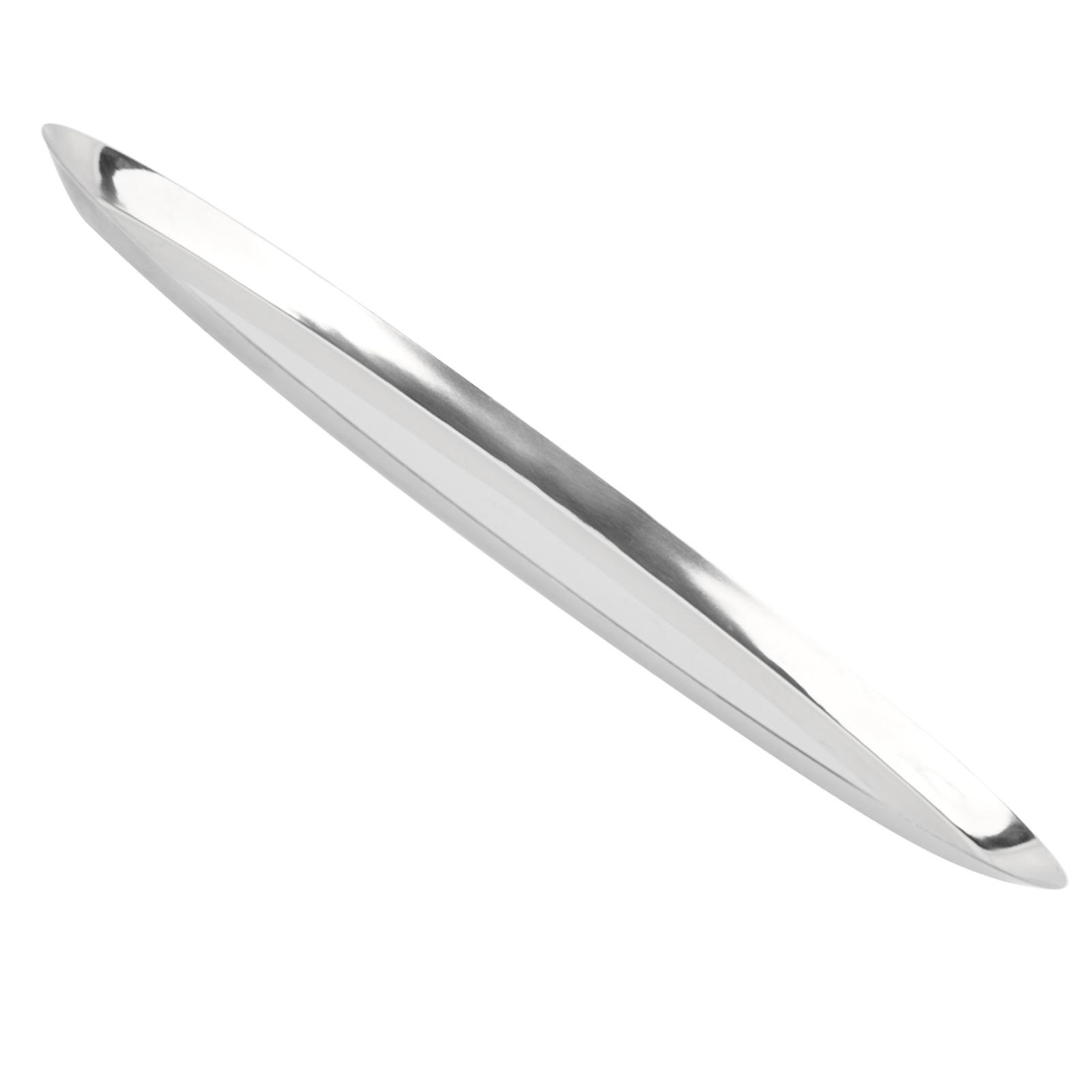 

Stainless Boat Tray Smooth Oval Serving Dish For Food Fruit Snack Cake Storage Decorative Metal Plate Heat 42x13cm