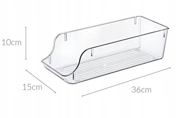 Organizer Do Lodówki 35x14x10 Cm Przezroczysty Plastikowy