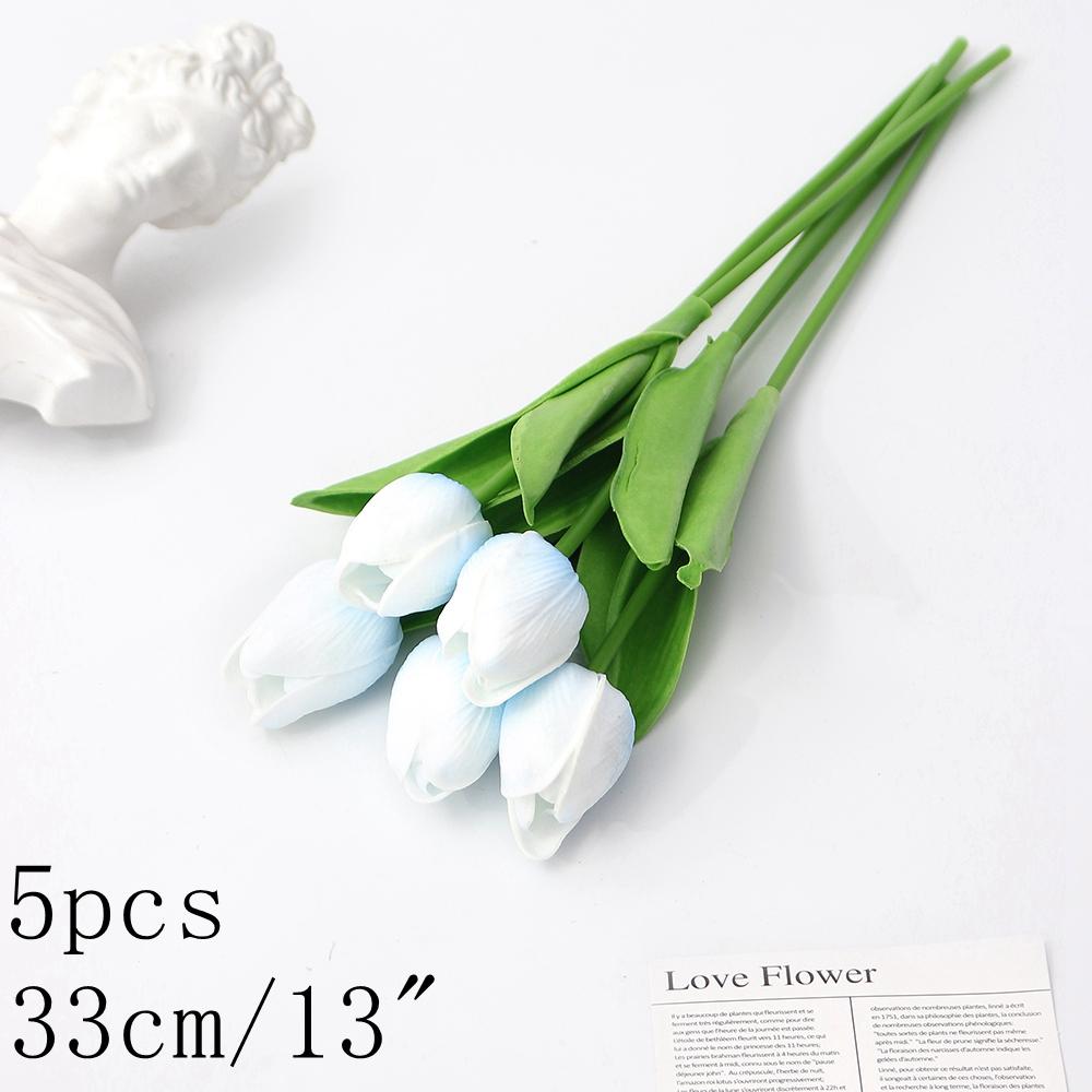 Blue Artificial Flowers Bouquet Rose Fake Flowers for Indoor Home Decor Garden Wedding Party Decoration Outdoor Vase Accessories