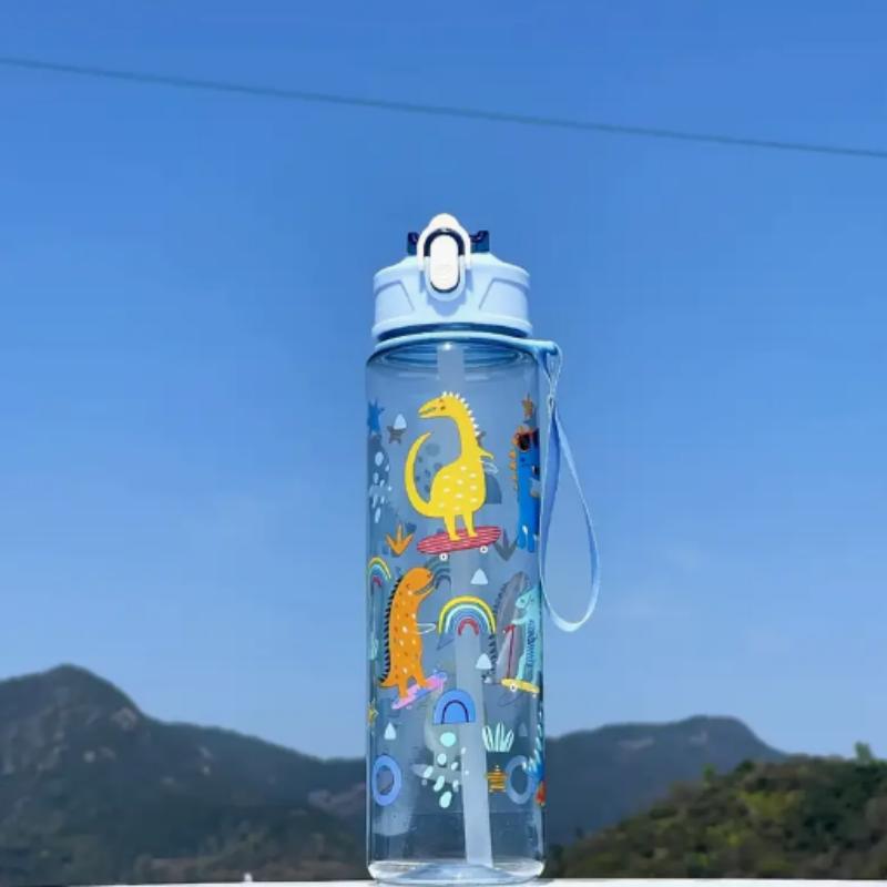 780ML Kids Water Sippy Cup Creative Cartoon Cup with Straws Leakproof Water Bottle Outdoor Portable Children's Plastic Water Cup