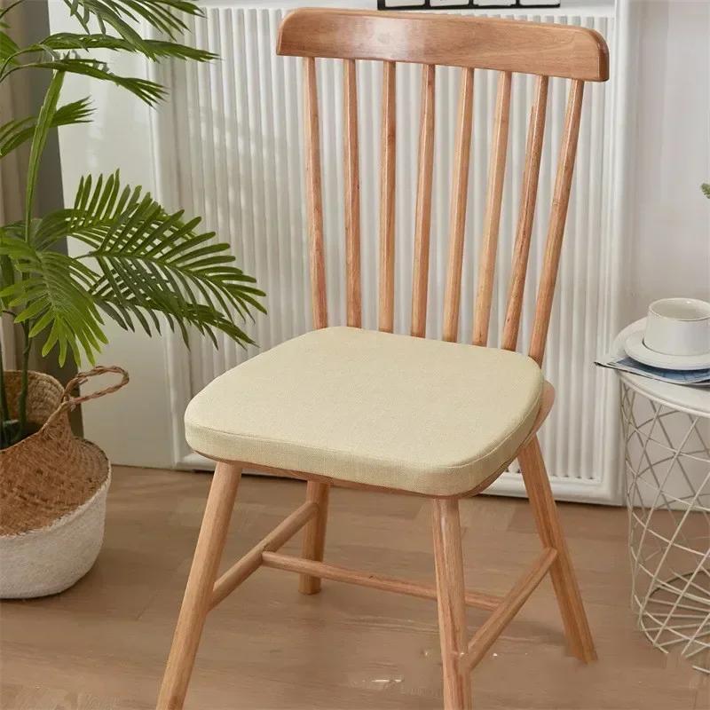 Linen Memory Foam Cushion Removable and Washable Student Living Room Chair Stool Cushion Breathable Seat Cushion