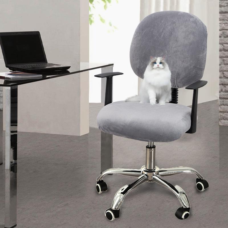 

Covers for A 2-piece Computer Chairs Swivel Office Chair Cover with Armrests Velvet Office Chair Cover Stretch 1 pce
