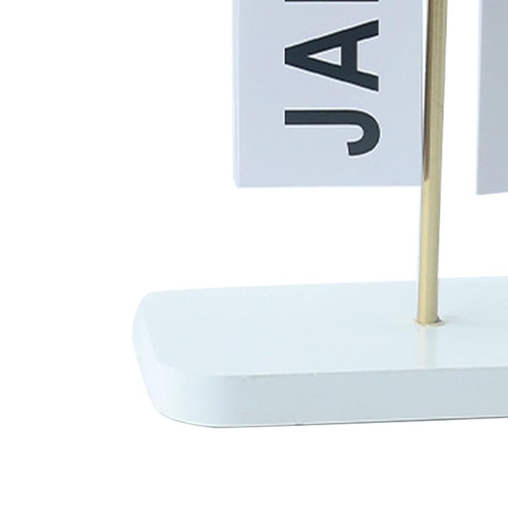 Perpetual Flip Calendar Wooden Standing Desk Flip Calendar Exquisite Daily Flip Calendar for Home