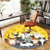 1pc Cat Paw Round Chair Mat Area Rug - Non-Slip, Floor Mat for Office, Bedroom, and Indoor Decor C1125145