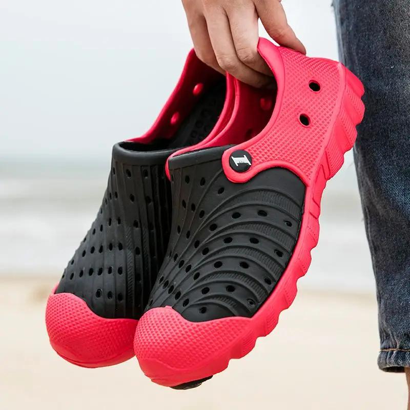 Fashion With Platform Shoes for Men Height Hole Rain Boots Luxury 2025 Stylish Trend Expensives Pvc Outdoor Daily Use Color Man Sandals