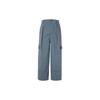 ×CHARR FW22 Pure Color Flip-Cuff Pocket Detail Loose Knit Sports Pants Unisex Bottoms Blue HR3479