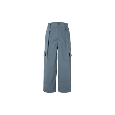 ×CHARR FW22 Pure Color Flip-Cuff Pocket Detail Loose Knit Sports Pants Unisex Bottoms Blue HR3479