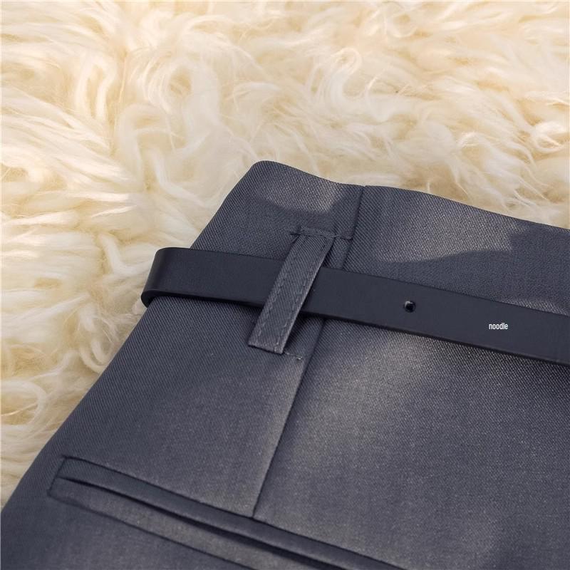 Women's Gray Textured Culottes - High Waist A-Line for Spring/Summer 2025