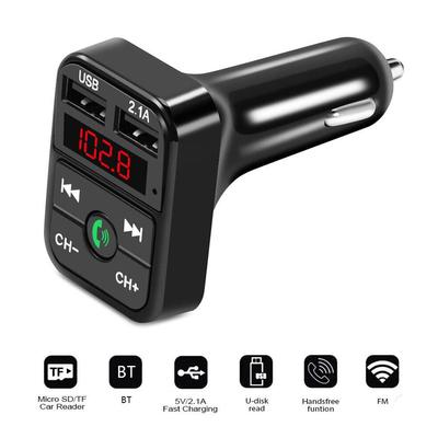 Transmiter FM Bluetooth Samochodowy 3.1A Podwójny Port USB+Type-C Ładowanie Połączenia Głośnomówiące Bezprzewodowy Modulator Audio Aux Radio Odtwarzacz MP3