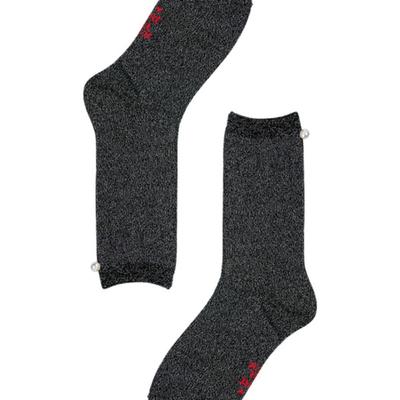 MONAT FÜR MONAT pit a pat Glitzersocken _ SCHWARZ&SILBER