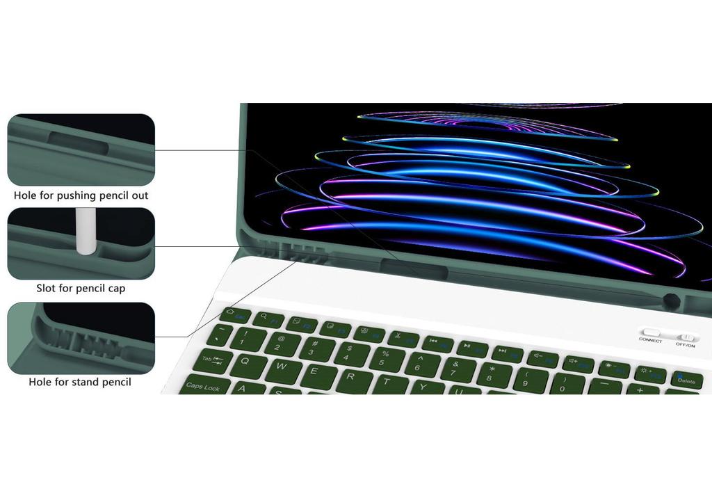 iPad 2025 A16 Air 5 Case: Backlit Keyboard & Mouse Set for 10.9/11-inch Pro 11 Tablets (11th Gen Compatible)