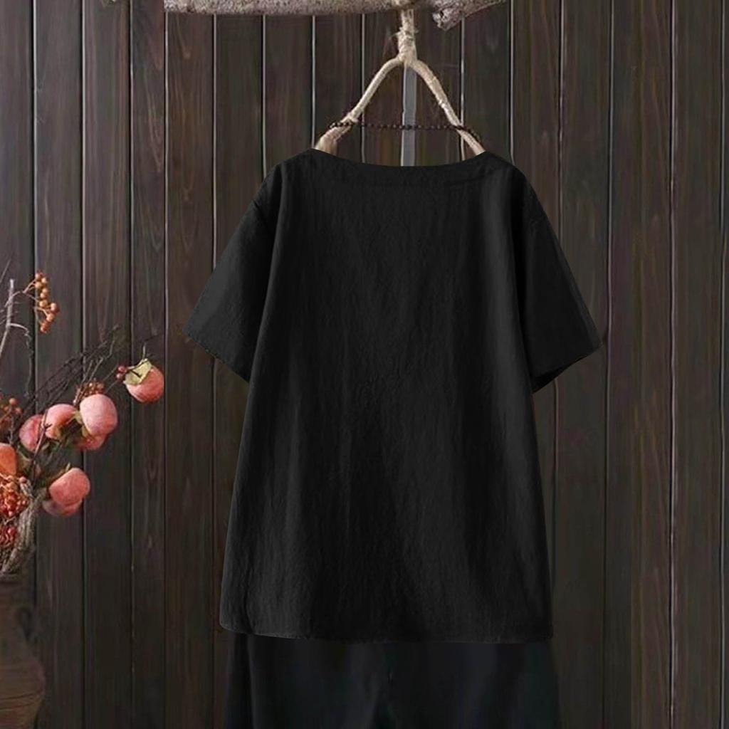 Top de punto para mujer de manga corta Casual Cómodo Blusa