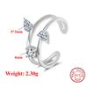 Effie Queen 925 Sterling Silber Offener Ring mit Wassertropfen & Ovalem Zirkonia Hohl Design Doppellagiger Stil Geschenk APR39