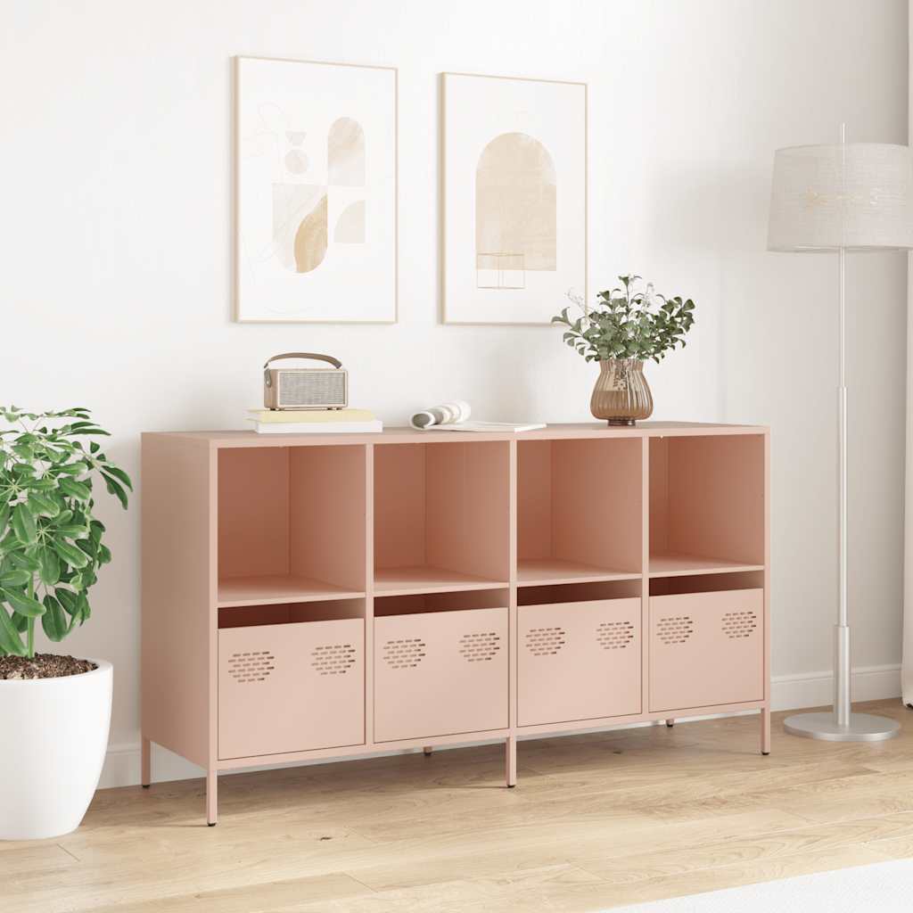 Sideboard Pink 135 x 39 x 73.5 cm Cold Rolled Steel