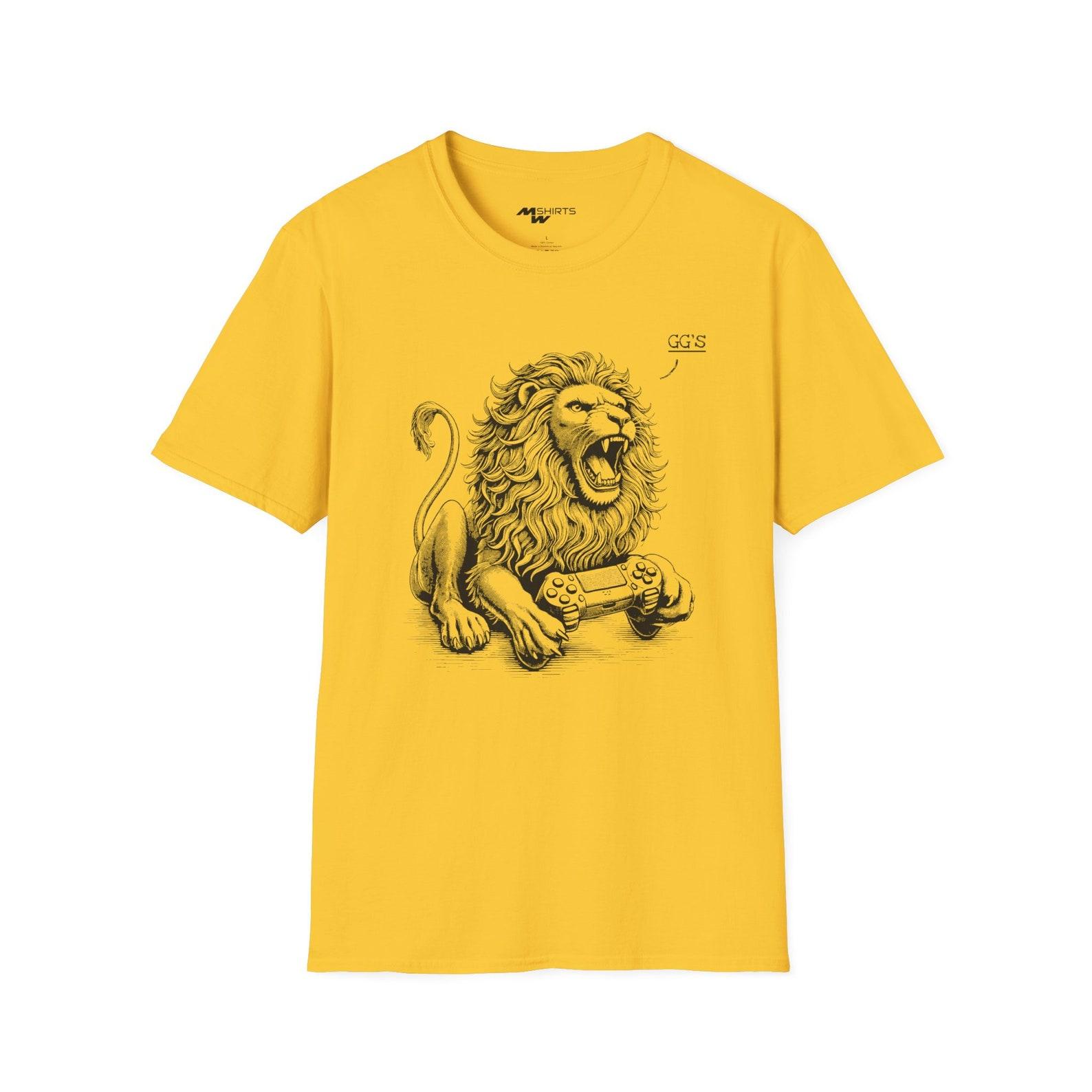 Gamer Lion T-Shirt: Unisex Video Game Tee, Copper GG S Design S