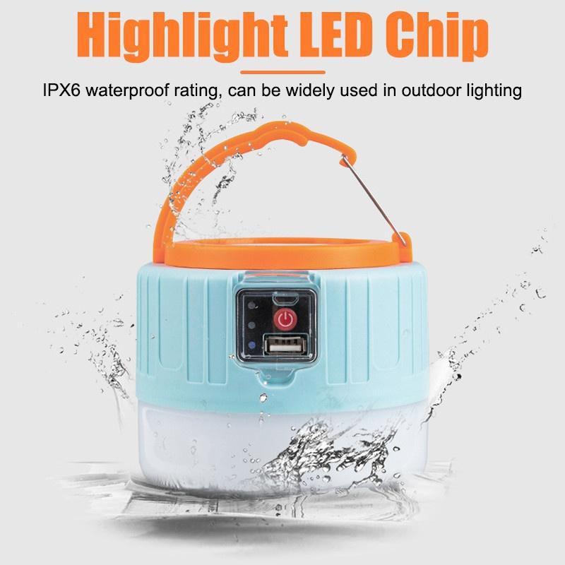 450Watts Solar LED Camping Light Portable USB Night Light Rechargeable Bulb For BBQ Hiking Emergency Lights Outdoor Tent Lamp