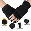 Polar Fleece Winter Gloves Keep Warm Half Finger Flip Gloves Fingerless Convertible Mittens  Men